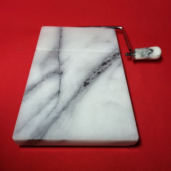 Marble White Gray Swirl Cheese Cutter Slicer - Picture 3 of 8